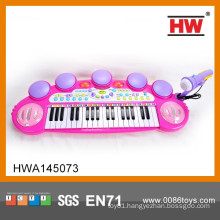 Funny children electronic toy piano plastic toy piano with microphone